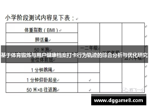 基于体育锻炼与用户健康档案打卡行为轨迹的综合分析与优化研究